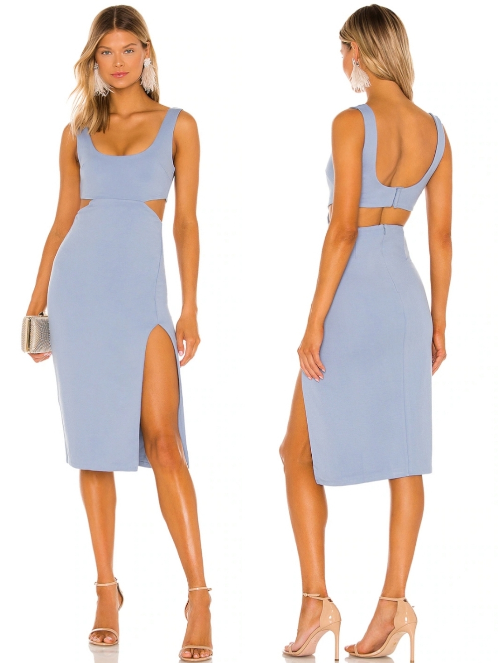 Revolve Lovers and Friends Titus Midi Dress Medium Blue